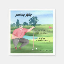Hombre Golf Putting Fifty Cumpleaños 50