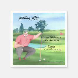 Servilleta De Papel Hombre Golf Putting Fifty Cumpleaños 50