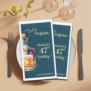 Servilleta De Papel Hombres de 47 años cumpleaños Whiskey Aged to Perf