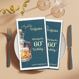 Servilleta De Papel Hombres de 60 años cumpleaños de whisky envejecido