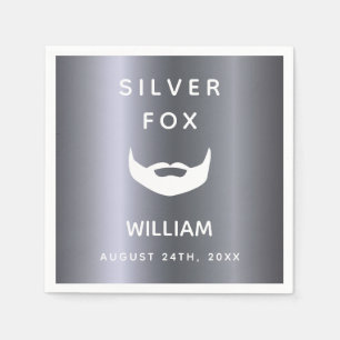 Servilleta De Papel Hombres de barba de cumpleaños de Silver fox