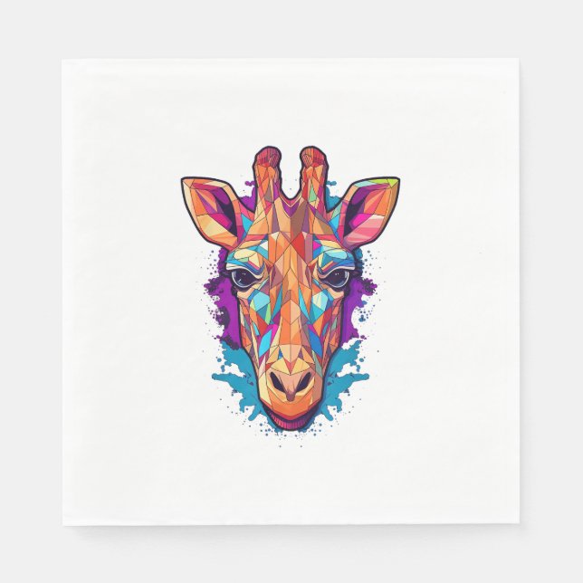 Servilleta De Papel Hombres de jirafa cutáneos (Anverso)