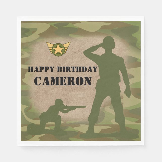 Servilleta De Papel Hombres del Ejército Verde juguetean a soldados (Anverso)