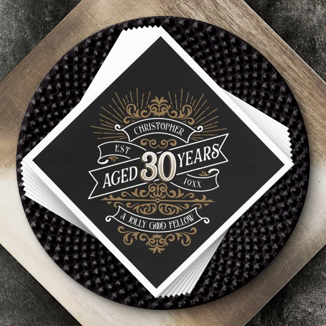 Servilleta De Papel Hombres divertidos Whiskey 30 cumpleaños (Subido por el creador)