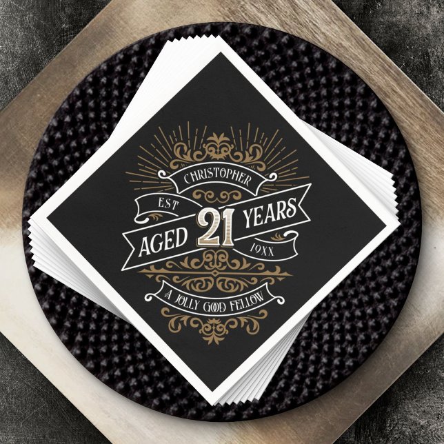 Servilleta De Papel Hombres divertidos Whiskey Cumpleaños 21 (Subido por el creador)