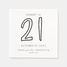 Servilleta De Papel Hombres modernos de cumpleaños 21 Minimalistas Cas