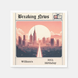 Servilleta De Papel Hombres retro de la moda Periódico Adulto 30 cumpl