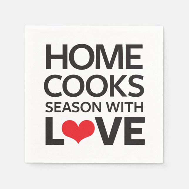 Servilleta De Papel Home Cooks Season Con Amor (Anverso)