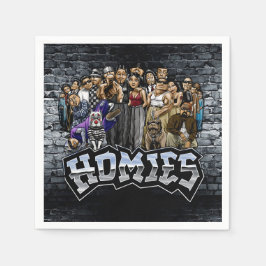 Servilleta De Papel Homies Party Napkins, 90s Old School Party  