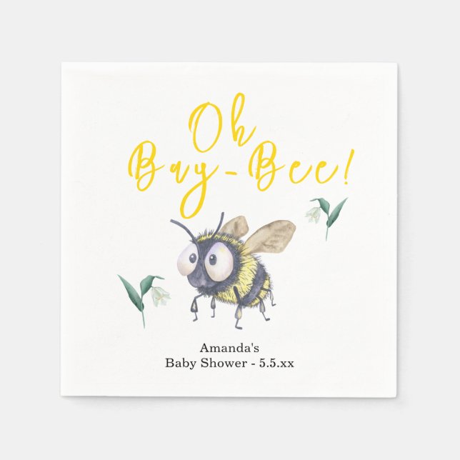 Servilleta De Papel Honey Bee Baby Shower (Anverso)