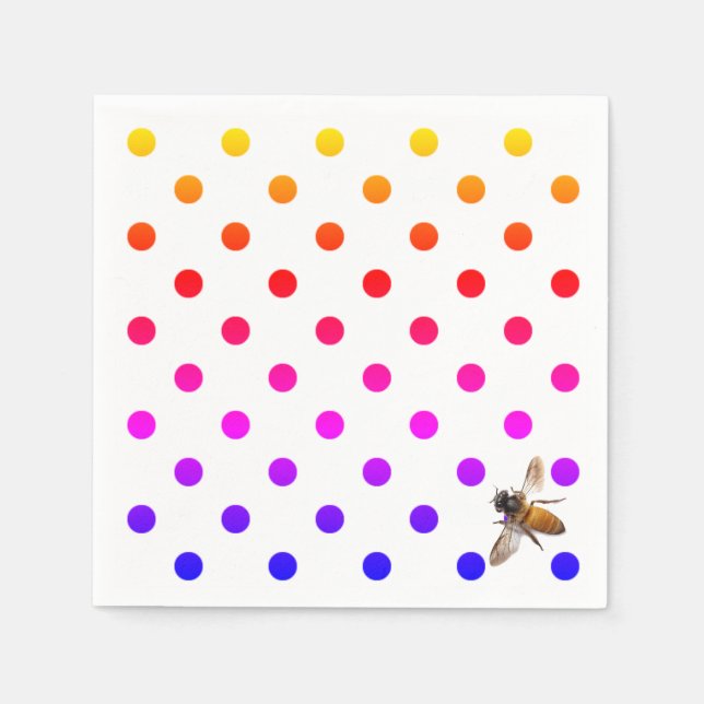 Servilleta De Papel Honey Bee | colorido patrón polka-dot (Anverso)