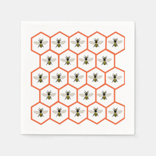 Servilleta De Papel Honey Bee Honeycomb Baby Shower