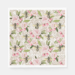 Servilleta De Papel Honey Bee Pink Floral