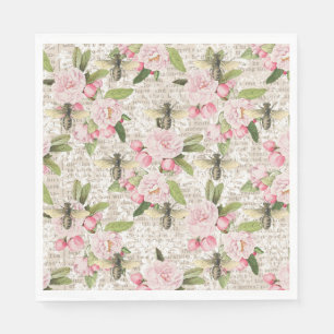 Servilleta De Papel Honey Bee Pink Floral