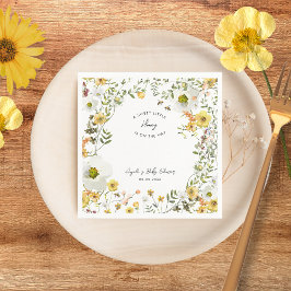 Servilleta De Papel Honey Bee Yellow Wildflowers Baby Shower de verano