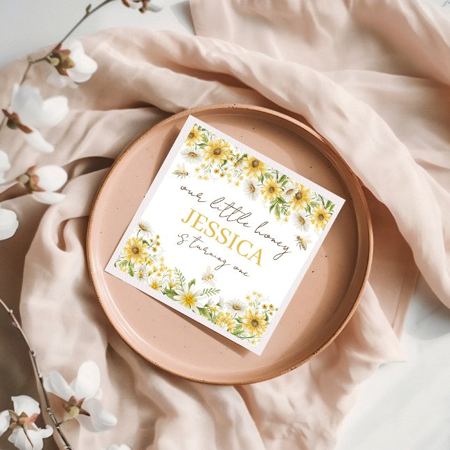 Servilleta De Papel Honey Hive and Sunflower Party Napkins (Subido por el creador)