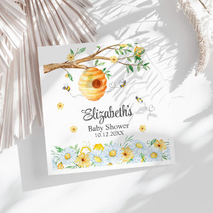 Servilleta De Papel Honeycomb Bee Chamomile Baby Shower