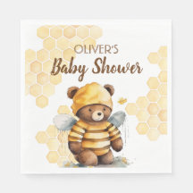 Honeycombs y Baby Shower de oso de peluche con mie