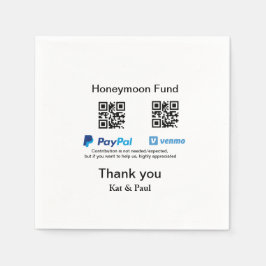 Servilleta De Papel Honeymoon Fund PayPal Venmo código QR gracias