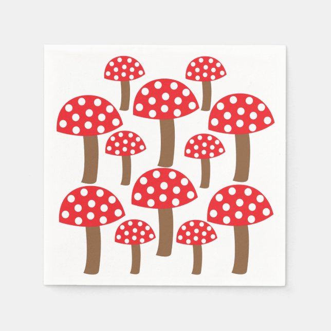 Servilleta De Papel Hongo Rojo Botánico (Anverso)