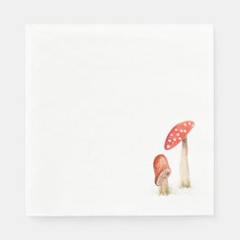 Servilleta De Papel Hongos caprichosos de bosque acuarela
