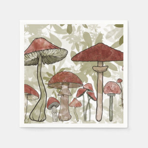 Servilleta De Papel Hongos verdes y rojos
