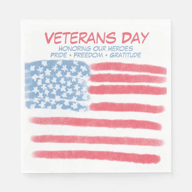 Servilleta De Papel Honoring Heroes | Veterans Day Celebration (Anverso)