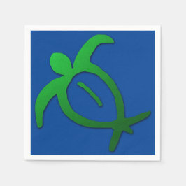 Servilleta De Papel Honu Petroglyph hawaiano en azul