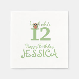 Servilleta De Papel Hoot Owl Happy Birthday