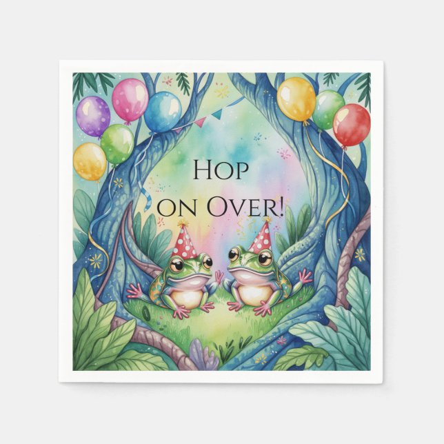 Servilleta De Papel Hop On Over Birthday Party (Anverso)