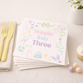 Servilleta De Papel Hoppin’ Into Three Birthday Napkins – Bunny 3rd Bi