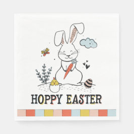 Servilleta De Papel Hoppy Easter Cute Doodle Easter Bunny
