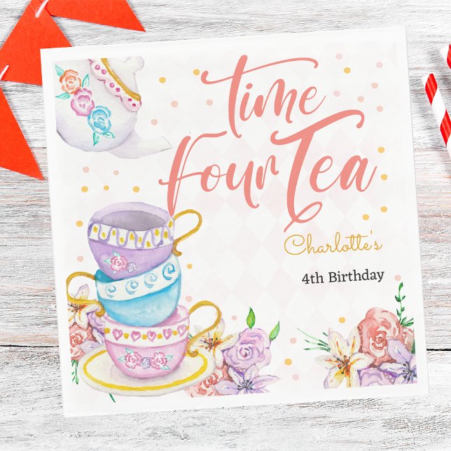 Servilleta De Papel Hora cuatro té, cuarto cumpleaños de té (Subido por el creador)