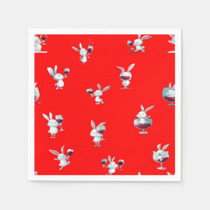 Servilleta De Papel Hora feliz de conejo de Pascua