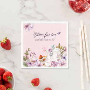 Servilleta De Papel Hora para la fiesta del té floral de boda