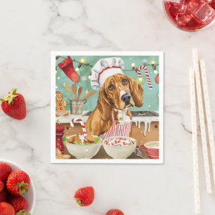Servilleta De Papel Horario vacacional de Coonhound: Navidades festivo