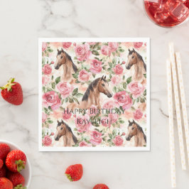 Servilleta De Papel Horarios Bonito Rosa Roses Floral Cumpleaños