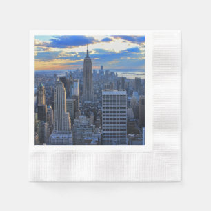 Servilleta De Papel Horizonte de la ciudad de Nueva York a última hora