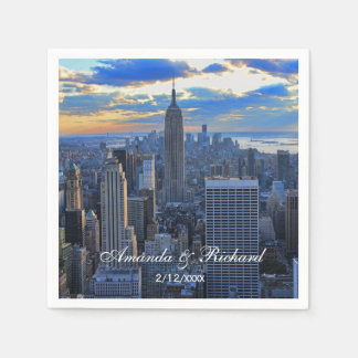 Servilleta De Papel Horizonte de la ciudad de Nueva York a última hora