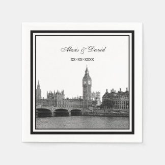 Servilleta De Papel Horizonte de Londres Grabado en Marco para Boda