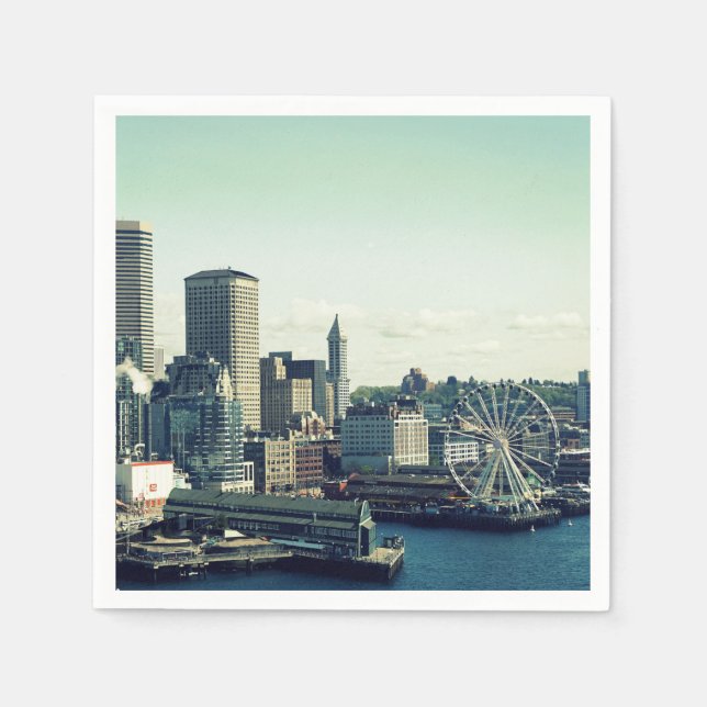 Servilleta De Papel Horizonte de Seattle (Anverso)