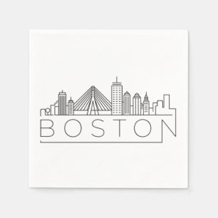 Servilleta De Papel Horizonte urbano de la ciudad de Boston, horizonte