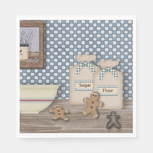Servilleta De Papel Hornear Gingerbread Men Papeles (Anverso)