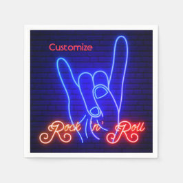 Servilleta De Papel Horns Up Rock 'n Roll