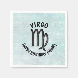 Servilleta De Papel Horoscope Rótulo Virgo Cumpleaños Personalizado