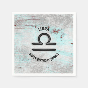 Servilleta De Papel Horoscopio Rótulo Libra Astrología Zodiac Cumpleañ