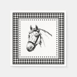 Servilleta De Papel Horse Gingham