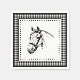 Servilleta De Papel Horse Gingham