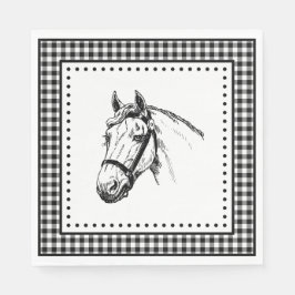 Servilleta De Papel Horse Gingham