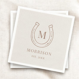 Servilleta De Papel Horseshoe Country Western Monogram Wedding